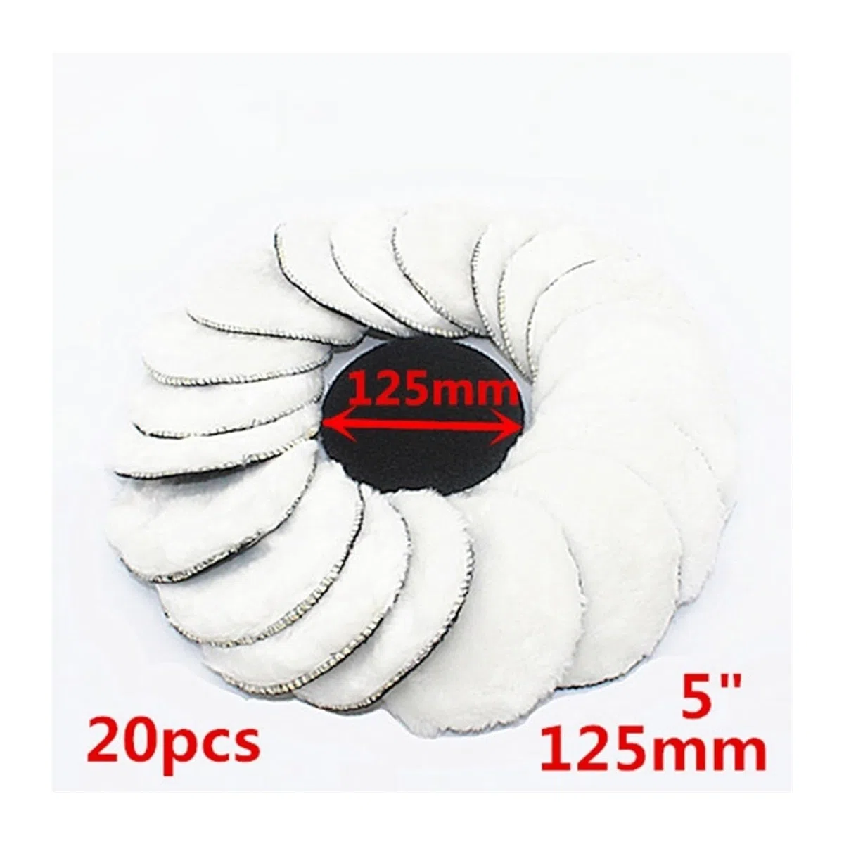 20 szt. 125 mm nakładka polerska do samochodu 5-calowe polskie podkładki do woskowania fibra polerka Bonnet pielęgnacja lakieru samochodowego